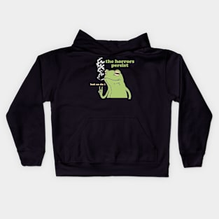 The Horrors Persist Frog Sweatshirt, Funny Crewnecks, Froggy, Funny Cottage Core, Frog Lover, Silly Gift, Liberal Democrat, Gag Gift, Trendy Kids Hoodie